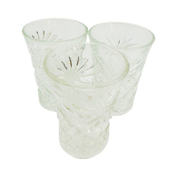 Vintage Anchor Hocking Prescut 3-Piece Set of Clear Pineapple Pattern Glasses - Picture 5 of 8